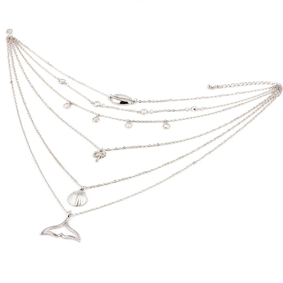 Bohemian Silver Layered Necklace - Picture 3 of 4